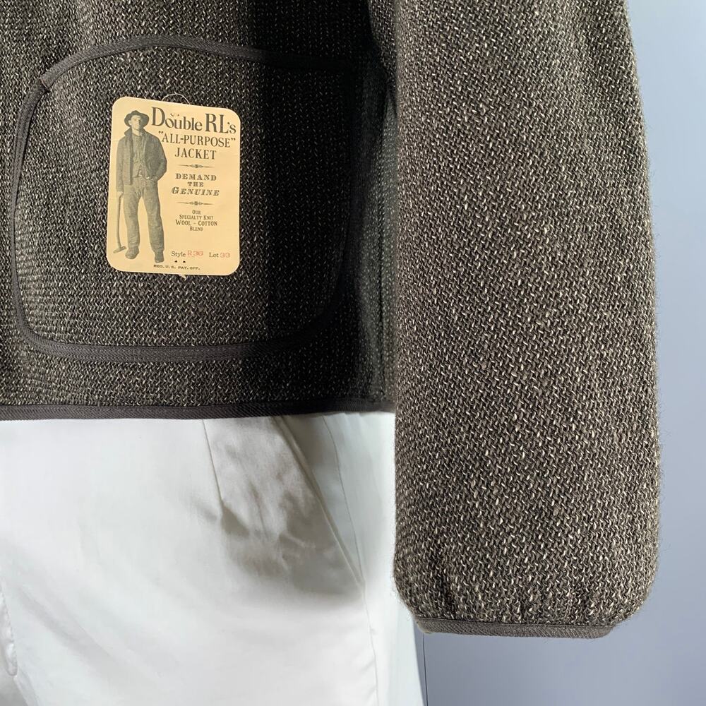 RRL by RALPH LAUREN Size L Green Grey Knit Wool Cotton Snap Button Jacket - Picture 6 of 10
